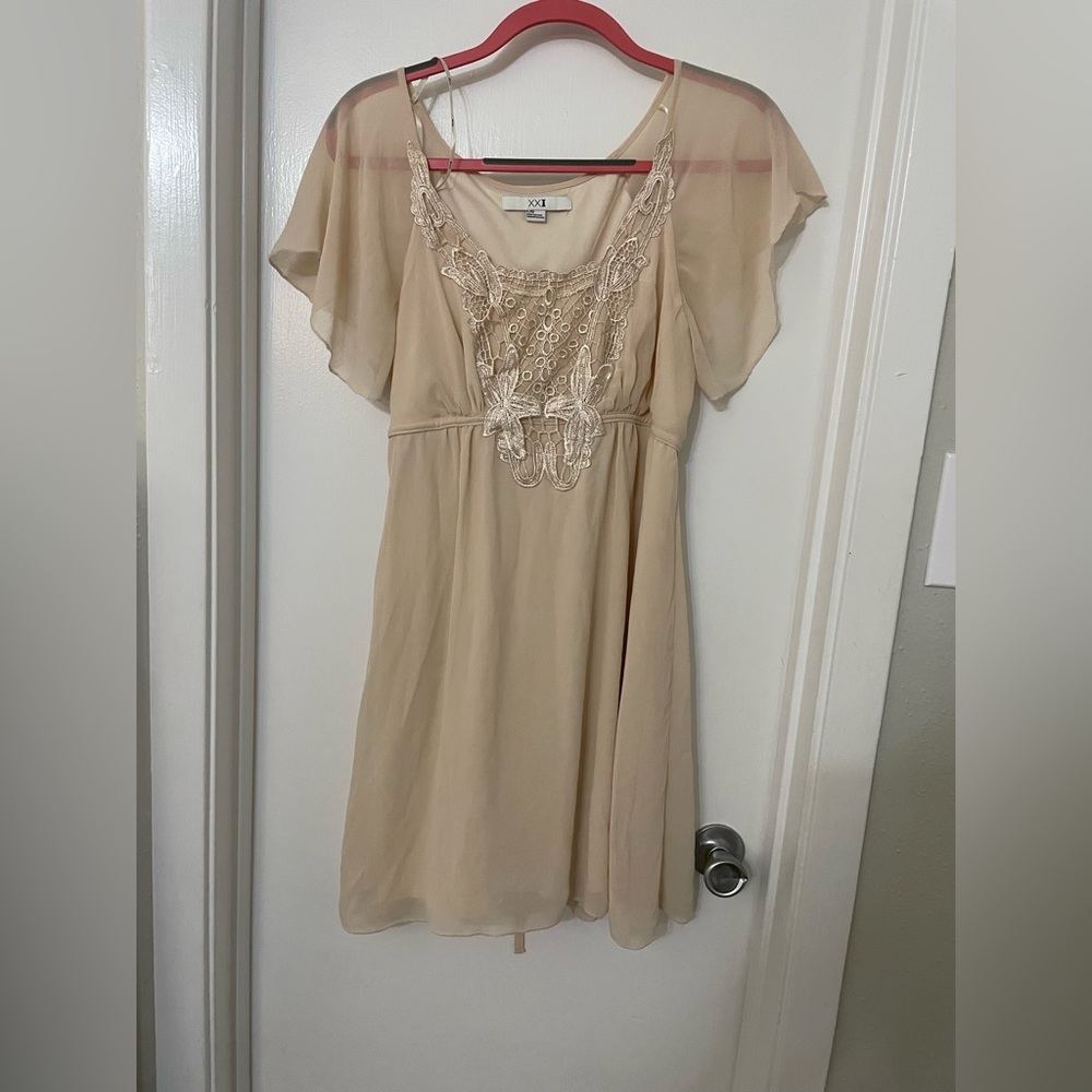 Cream Forever21 Dress